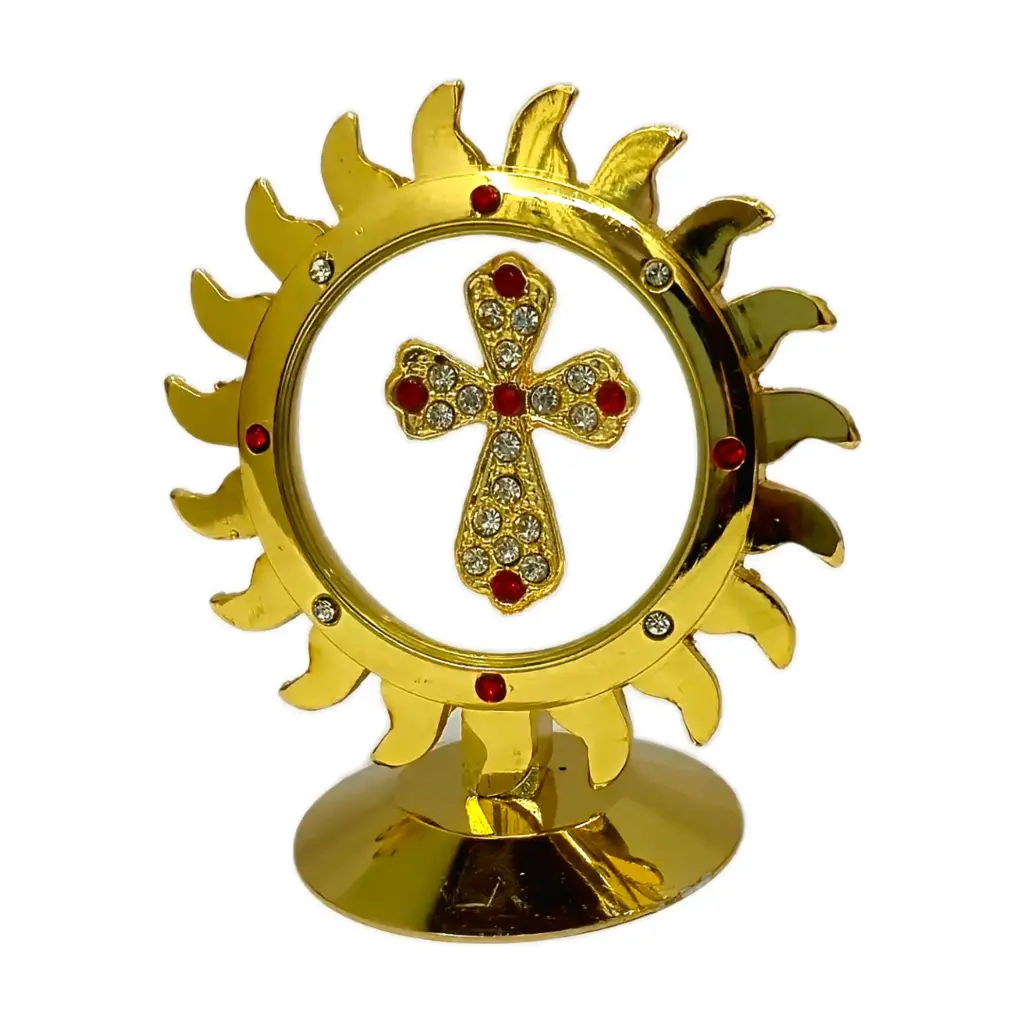 Golden Sunburst Car Cross