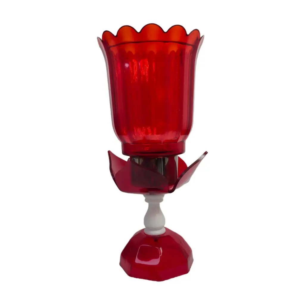 Glossy Red Candle Stand.